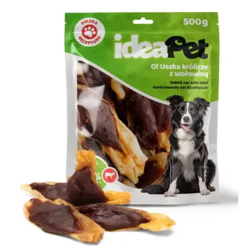 IdeaPet Uszka królicze z wołowiną 500g