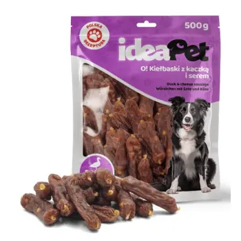 IdeaPet Kiełbaski z kaczką i serem 500g
