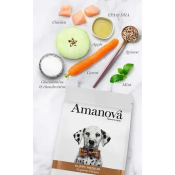 Amanova Dog Puppy Medium Exquisite Chicken - kurczak 12kg