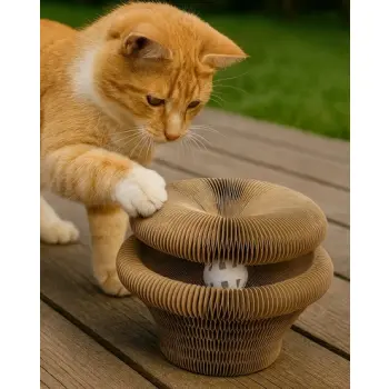 Zolux Chatouille Drapka tekturowa składana łapka z piłką i kocimiętką