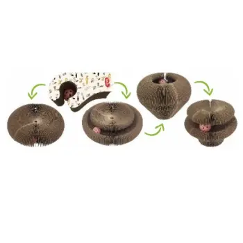 Zolux Chatouille Drapka tekturowa składana łapka z piłką i kocimiętką