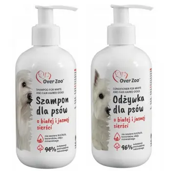 Over Zoo Dwupak Szampon + Odżywka dla białej sierści