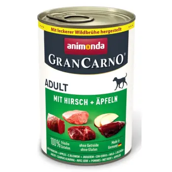 Animonda GranCarno Adult Rind Hirsch Apfel Wołowina, Jeleń + Jabłko puszka 400g