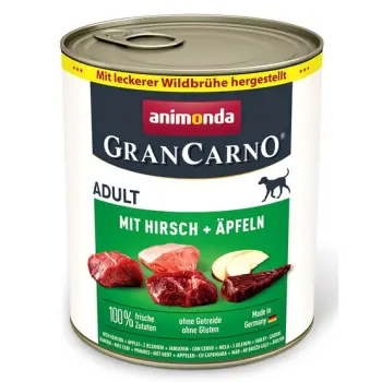 Animonda GranCarno Adult Rind Hirsch Apfel Wołowina, Jeleń + Jabłko puszka 800g