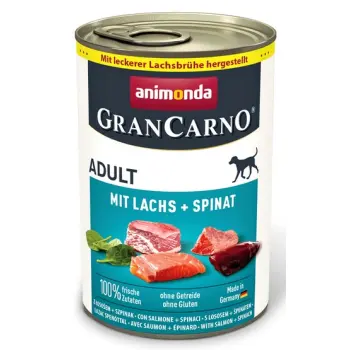 Animonda GranCarno Adult Rind Lachs Spinat Wołowina, Łosoś + Szpinak puszka 400g