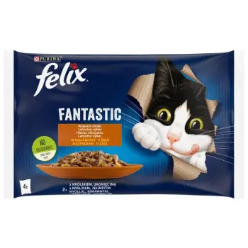 Felix Fantastic Wybór Mięs (królik+jagnięcina) w galaretce saszetka 4x85g