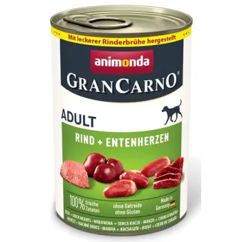 Animonda GranCarno Adult Rind Entenherzen Wołowina + Serca kacze puszka 400g
