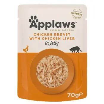 Applaws saszetka dla kota kurczak z wątróbką w galaretce 70g