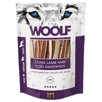 Woolf Soft Lamb & COD Sandwich Long 100g