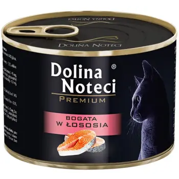 Dolina Noteci Premium Kot Bogata w łososia puszka 185g