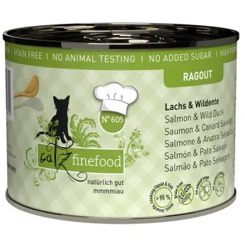 Catz Finefood Ragout N.605 Łosoś i Dzika Kaczka puszka 180g