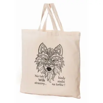 Torba bawełniana 38x42x10cm Zwierzaki - wilk