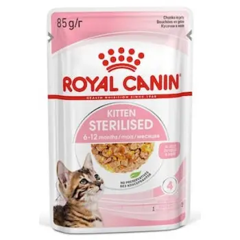 Royal Canin Kitten Sterilised karma mokra w galaretce dla kociąt od 4 do 12 miesiąca życia, sterylizowanych saszetka 85g
