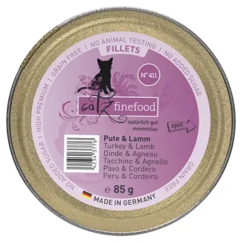 Catz Finefood Filety N.411 Indyk/Kurczak/Jagnięcina tacka 85g