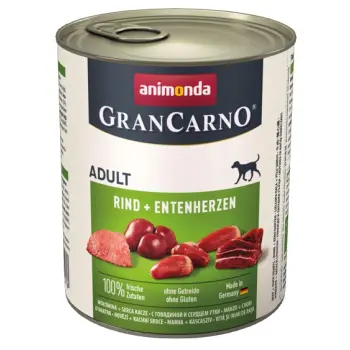 Animonda GranCarno Adult Rind Entenherzen Wołowina + Serca kacze puszka 800g