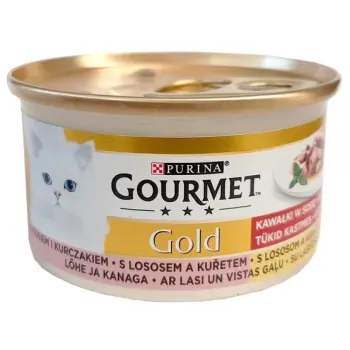 Gourmet Gold Łosoś i kurczak w sosie 85g