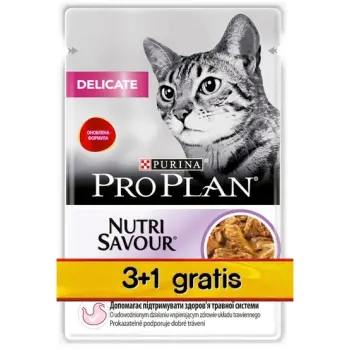 Purina Pro Plan Cat Delicate indyk saszetka 4x85g 3+1 gratis