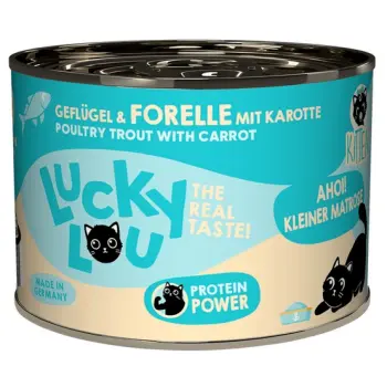 Lucky Lou Lifestage Kitten Drób i pstrąg puszka 200g