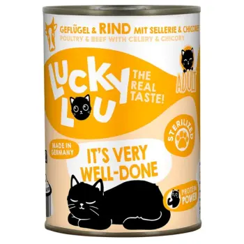 Lucky Lou Lifestage Sterilized Drób i wołowina puszka 400g
