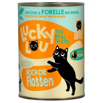 Lucky Lou Lifestage Adult Drób i pstrąg puszka 400g