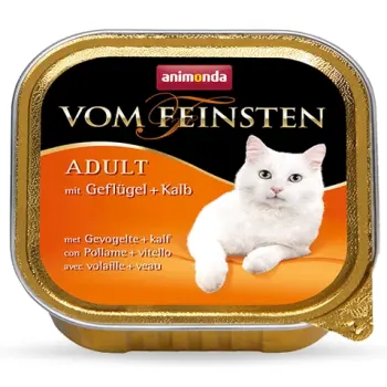 Animonda vom Feinsten Cat Adult z Drobiem i Cielęciną tacka 100g