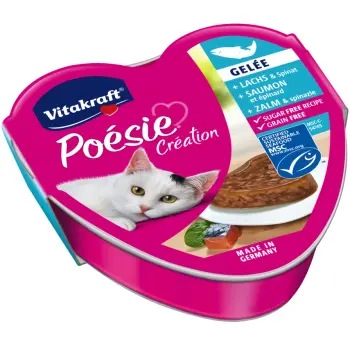 Vitakraft Poesie galaretka łosoś i szpinak tacka 85g