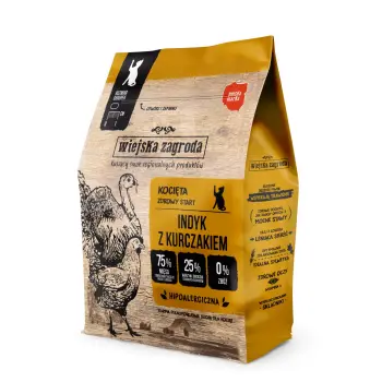 Wiejska Zagroda Kot - Indyk z kurczakiem dla kociąt 400g