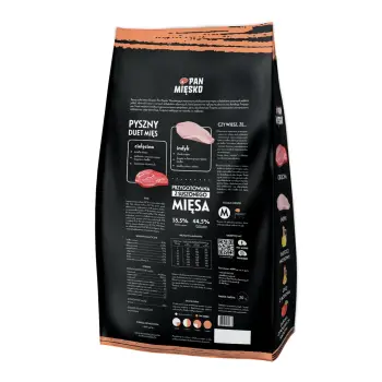 Pan Mięsko Karma sucha dla psa - cielęcina i indyk chrupki M 20kg
