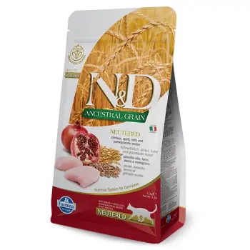 Farmina N&D Ancestral Grain Feline Neutered Chicken&Pomegranate 5kg