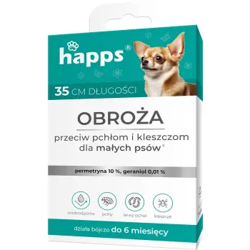 Bros Happs Obroża Przeciw Pchłom I Kleszczom Dla Małych Psów 35cm