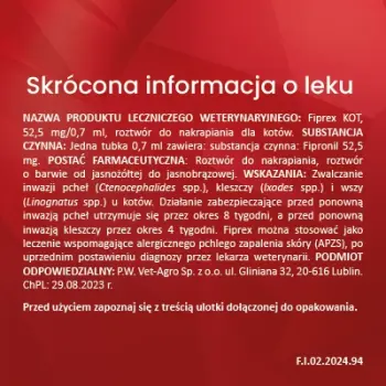Vet-Agro Fiprex Dla Kota 0,7ml