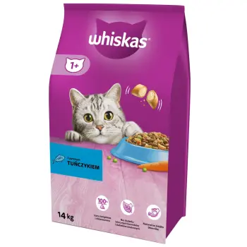 WHISKAS Karma Sucha Dla Kota 1+ Z Tuńczykiem 14kg