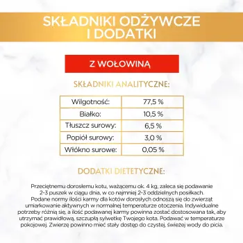 Purina Gourmet Gold mus z wołowiną 85g