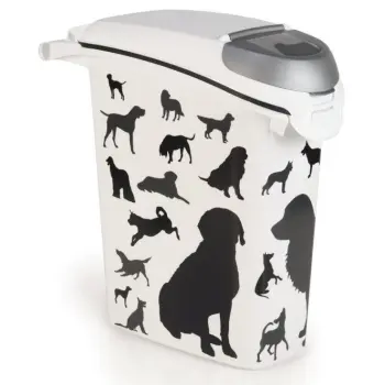 Curver Pet Life Pojemnik na psią karmę - białoczarny z psami 10kg