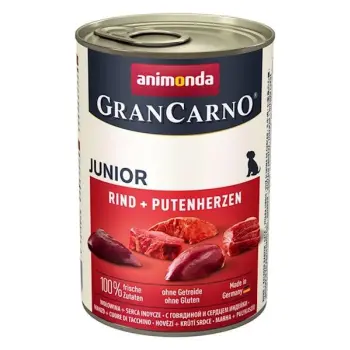 Animonda GranCarno Junior Rind Putenherzen Wołowina + Serca Indyka 400g