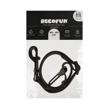 RecoFun pas bezpieczeństwa dla psa z PVC czarny 40-60cm