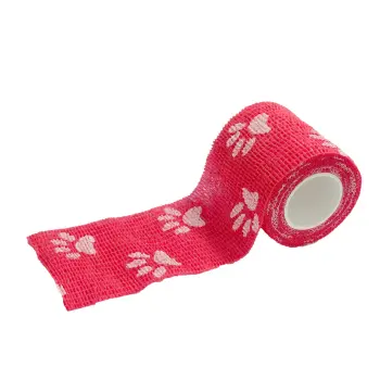 Bandaż kohezyjny 5 cm x 4,5m czerwony w łapki